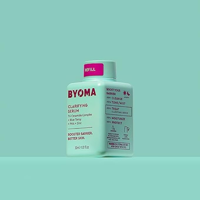 BYOMA CLARIFYING SERUM REFILL - BARRIER REPAIR SERUM - CLARIFYING FACIAL SERUM FOR ACNE PRONE SKIN - CALMING FACE SERUM WITH CERAMIDES, BLUE TANSY, PHA & ZINC - 1.01 FL. OZ REFILL - Image 3